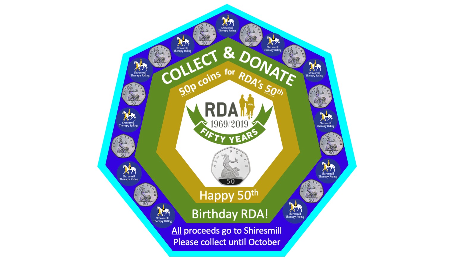50p donations celebrating RDA 50th